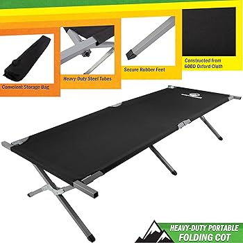 Amazon.com: Camping Cot - Portable Folding Camp Bed - 600D