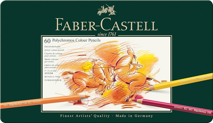 Amazon.com: Polychromous Colored Pencil Set In Metal Tin 60pc