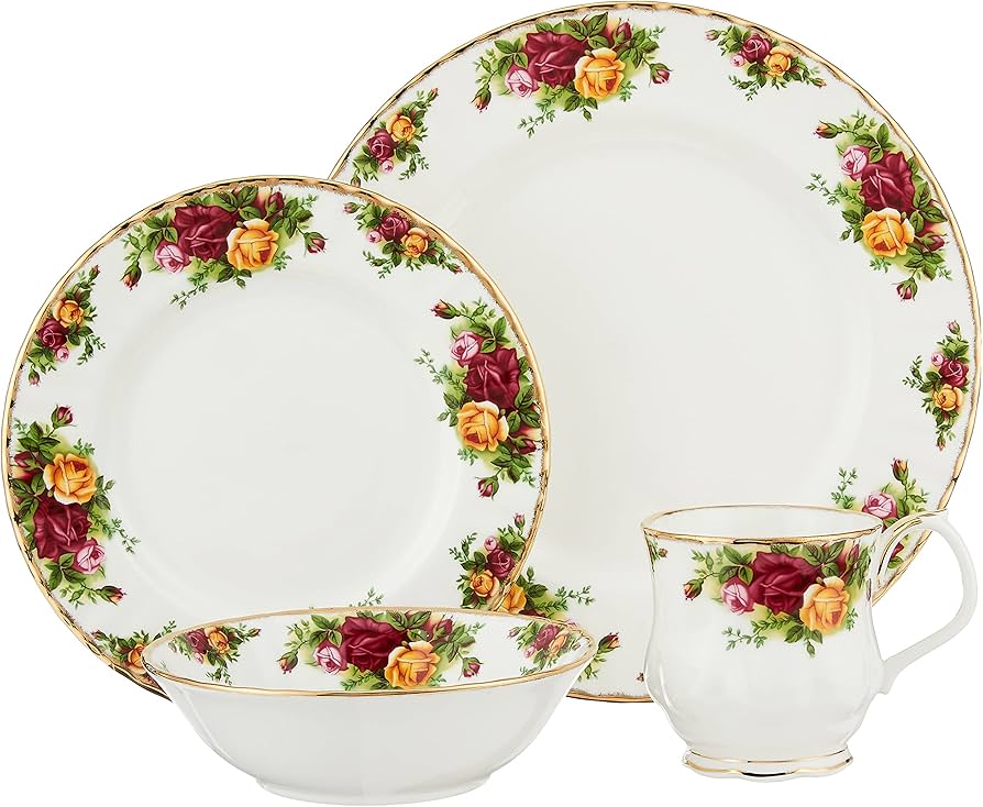 Amazon.com | Royal Albert Old Country Roses 4-Piece Place Setting