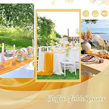 Amazon.com: 10 Pieces 10FT Mustard Yellow Chiffon Table Runners