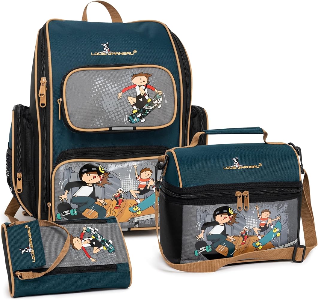 Louis Garneau Designer School Kit with Backpack, Lunch Box and