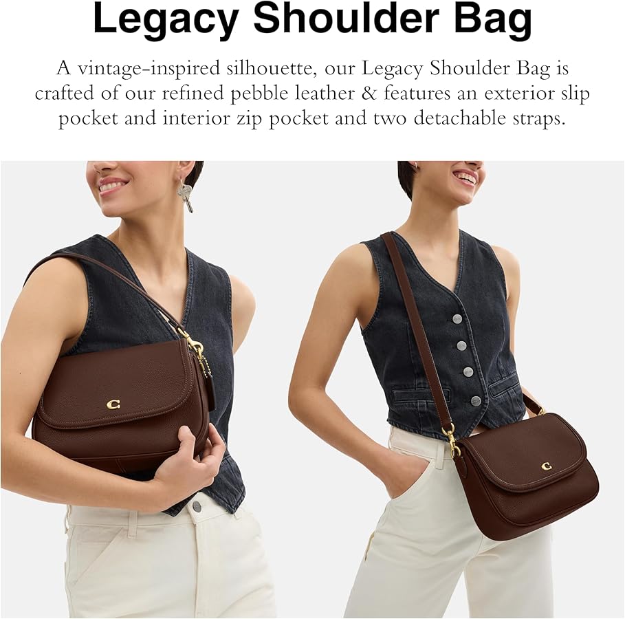Excl WHSL Refined Pebble Leather Legacy Shoulder Bag: Handbags