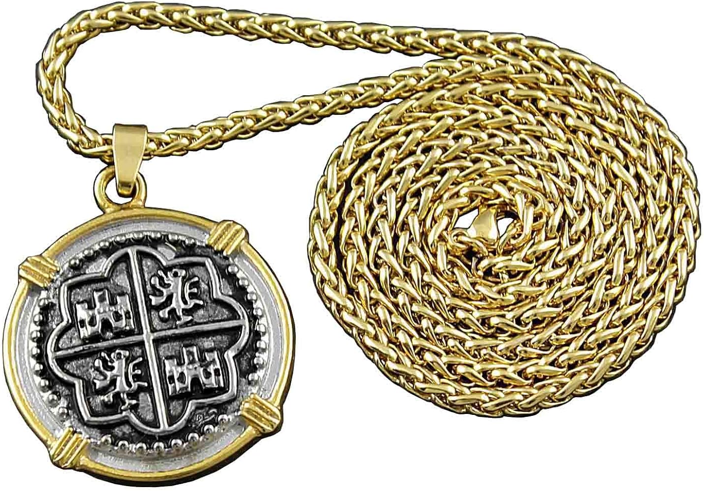 crazy hunter Piece of Eight Pirate Spanish Treasure Coin Pendant +