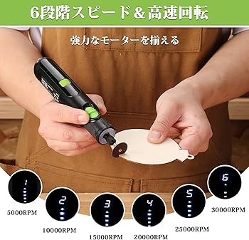 Amazon | WORKPRO ミニルーター リューター 7.2V TypeC充電式 116点 6
