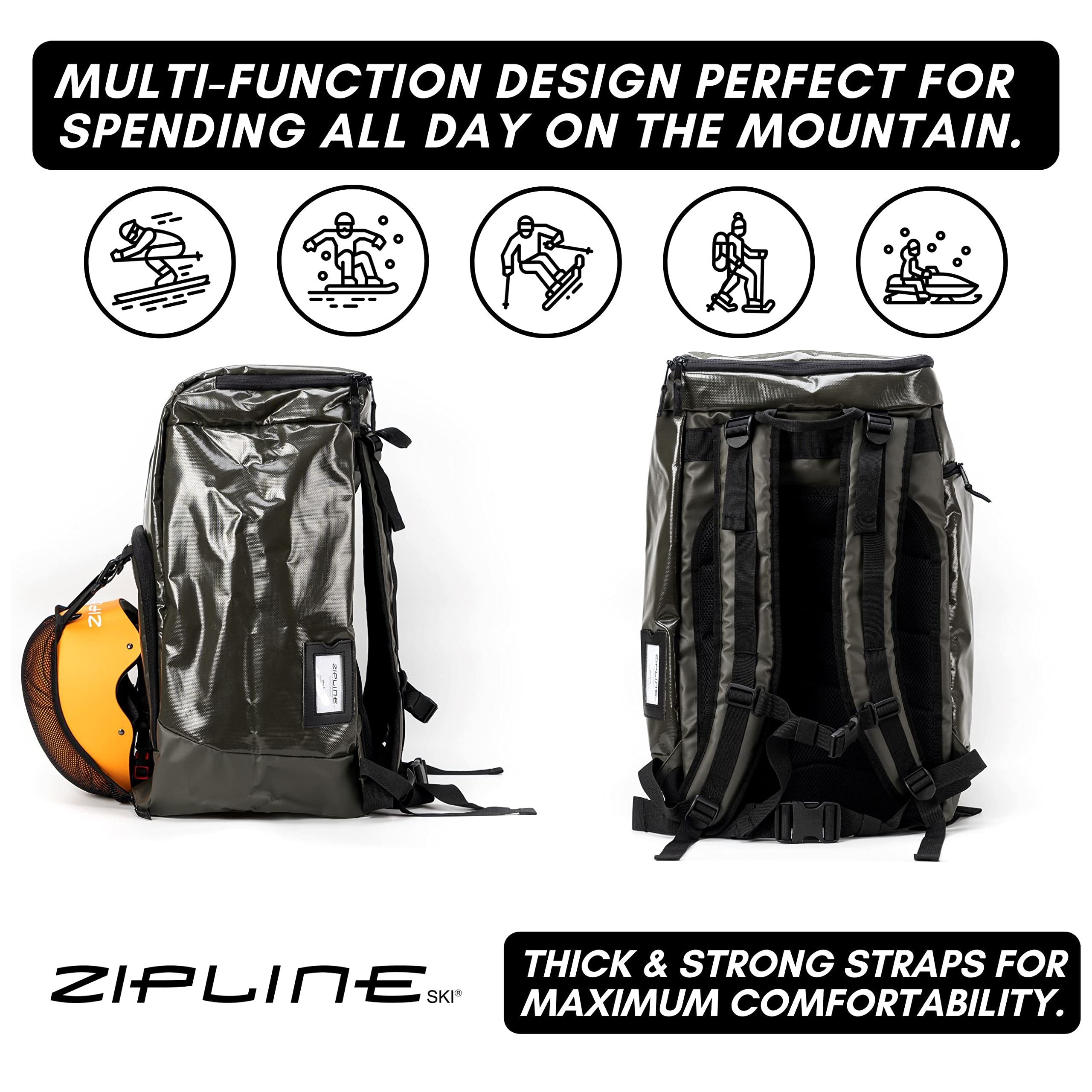 Amazon.co.jp: Zipline リュックサック スキーブーツバッグ バック