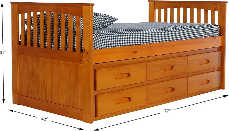 Amazon.com: Discovery World Furniture Twin Rake Bed with 6 Drawers