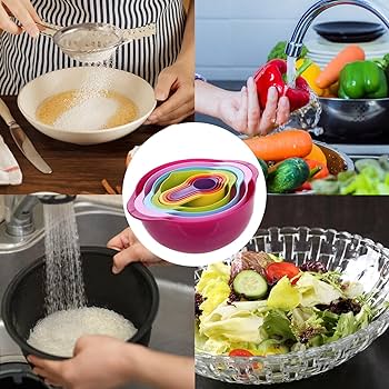 Amazon | SHUUL キッチンザルボウルセット - キッチン用の積み重ね可能