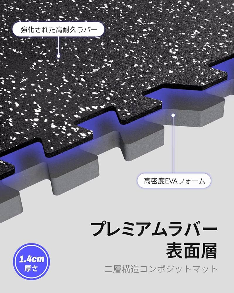 Amazon.co.jp: AIRHOP ジムマット 大判トレーニングマット 2層構造の