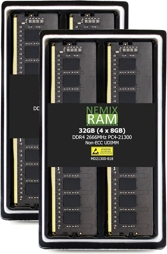Amazon.co.jp: 32GB (4x8GB) DDR4-2666MHz PC4-21300 Non-ECC UDIMM