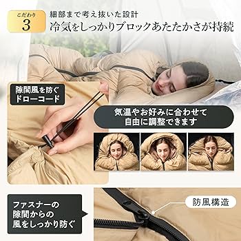 Amazon.co.jp: GOKUMIN 寝袋 シュラフ 冬用 マミー型 使用下限温度-15