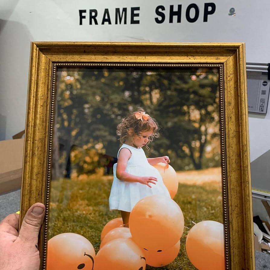 Amazon.co.jp: 13 x 18 ゴールド写真フレーム 装飾的 - 金箔木製 13 x