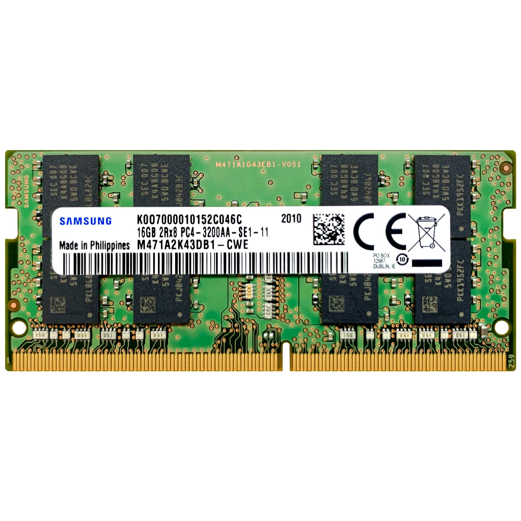 Samsung 16GB DDR4 3200MHz SODIMM PC4-25600 CL22 2Rx8 1.2V 260-Pin