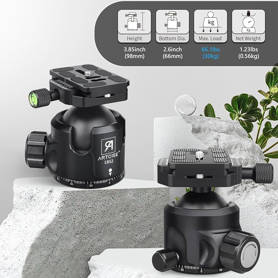 Amazon.com : 52mm Low Profile Ball Head Tripod Mount Ball Head