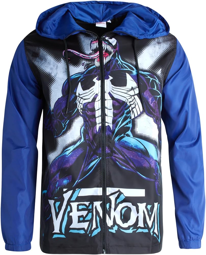 Marvel Avengers Men's Jacket - Lightweight Hooded Windbreaker Coat
