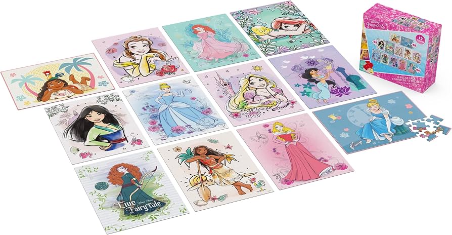 Amazon.co.jp: スピンマスターゲーム ディズニープリンセス 12パズル