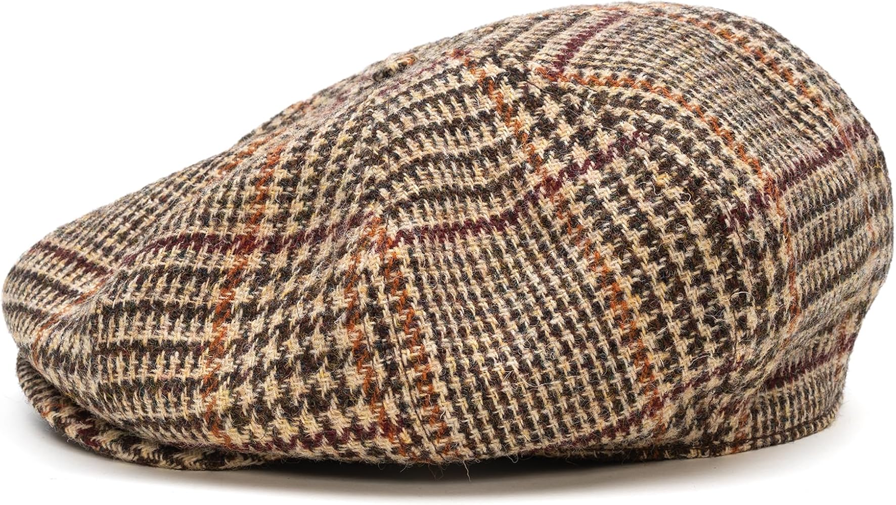 Sterkowski Peaky Newsboy Cap | Harris Tweed Cap for Men - Beige