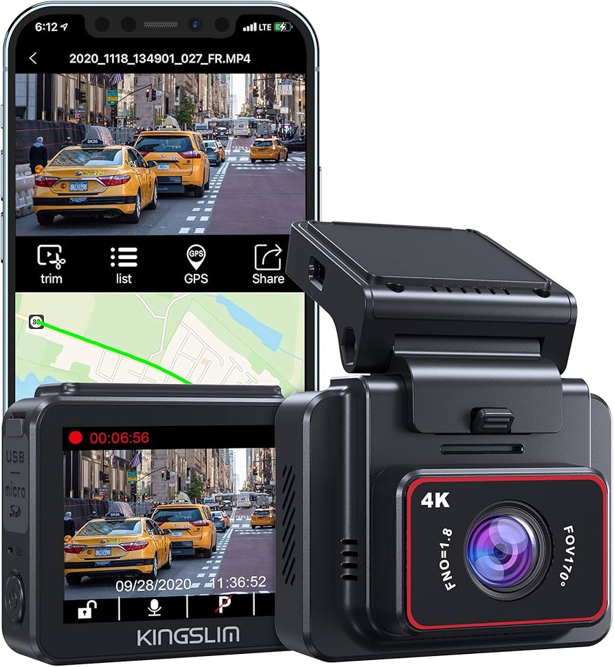 Amazon.com: Kingslim D5-4K Dash Cam with WiFi - Front Dash Camera