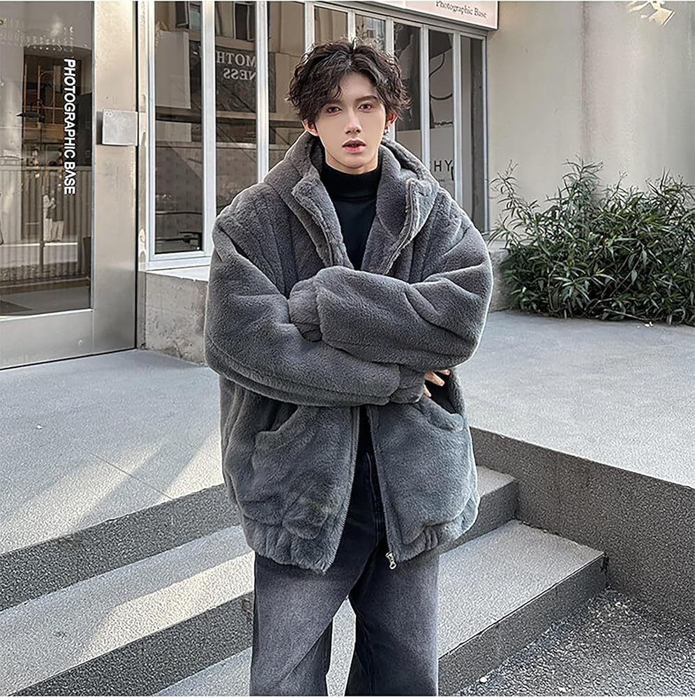 Amazon | [MMTYRM] ボアジャケット メンズ 冬 ボアブルゾン ゆったり