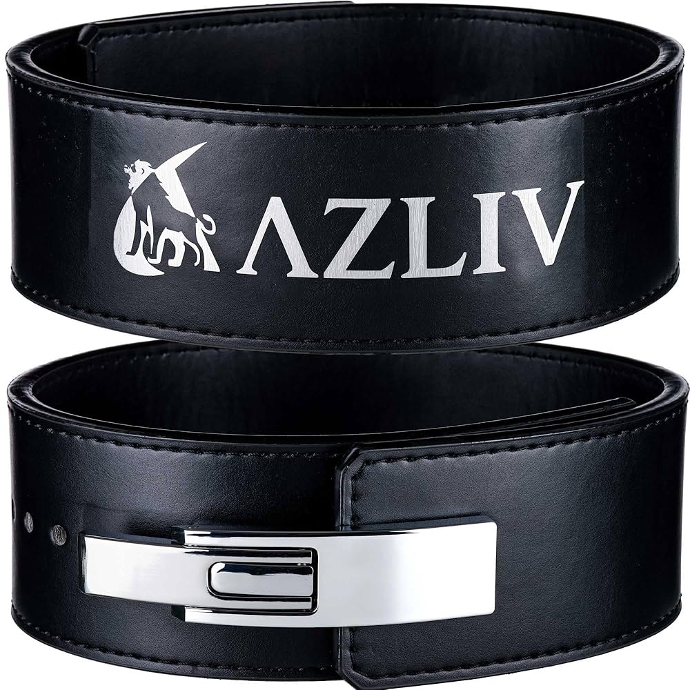 パワーベルト レバーアクション Lサイズ ワンタッチ可変式 本革 緑×艶