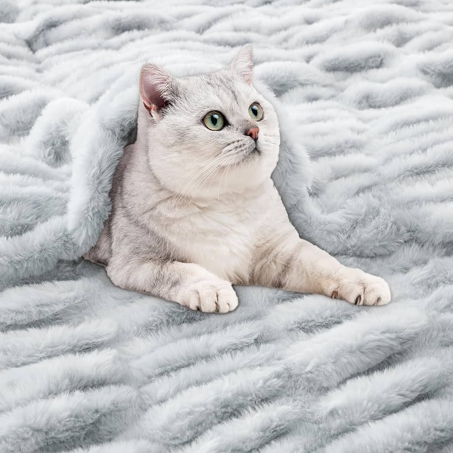 Amazon.com: Viviland Faux Fur Throw Blanket for Bed Couch Sofa