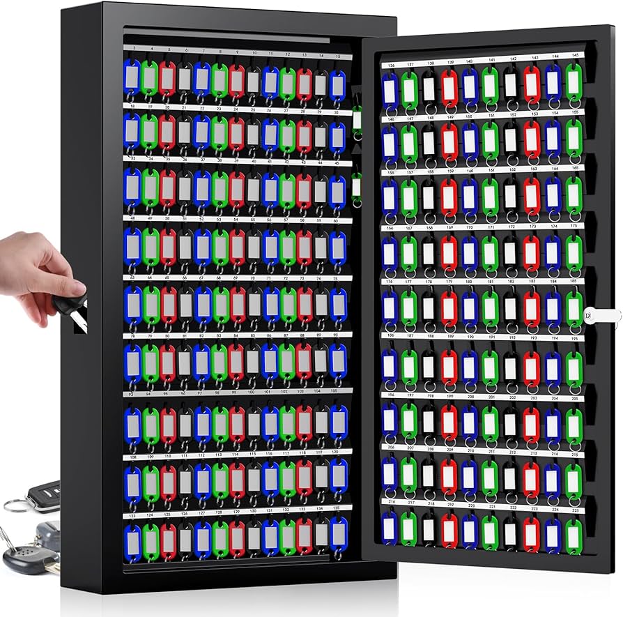 Amazon.com: Nebakne 225 Keys Key Lock Box Wall Mount with