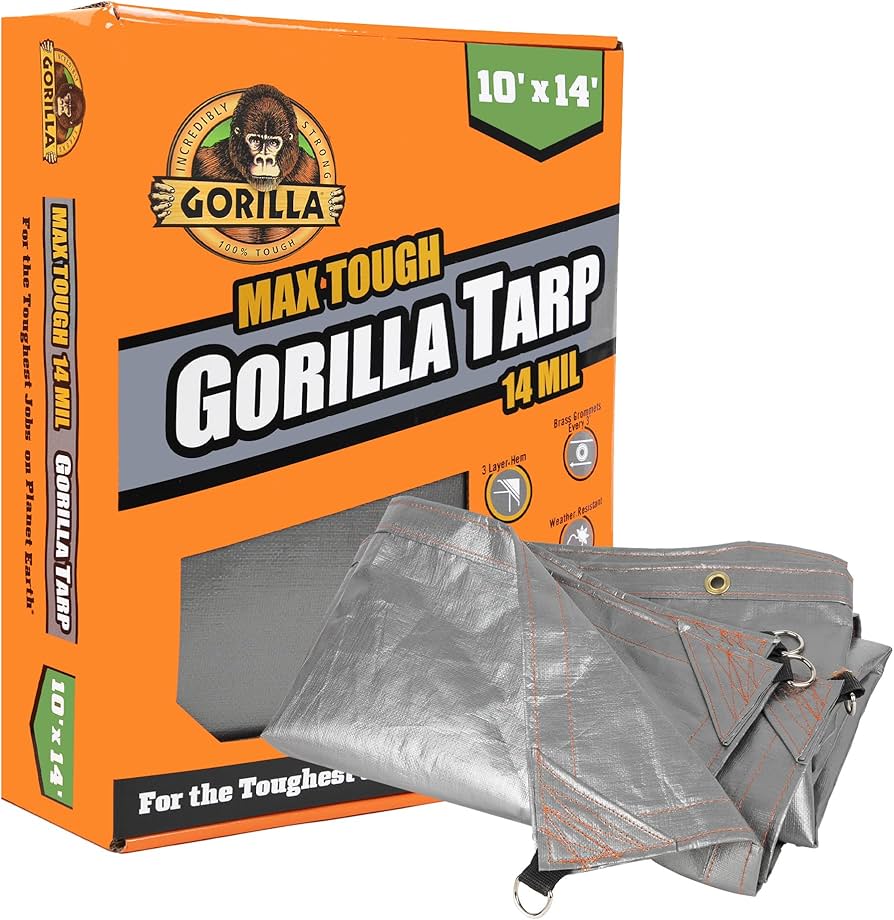 Amazon.com: Gorilla Max Tough Tarp 10x14 ft Heavy-Duty 14 MIL Poly