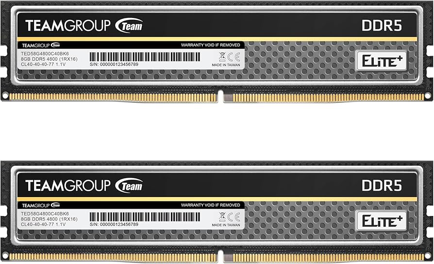 TEAMGROUP Elite Plus DDR5 16GB (2x8GB) 4800MHz PC5-38400 CL40