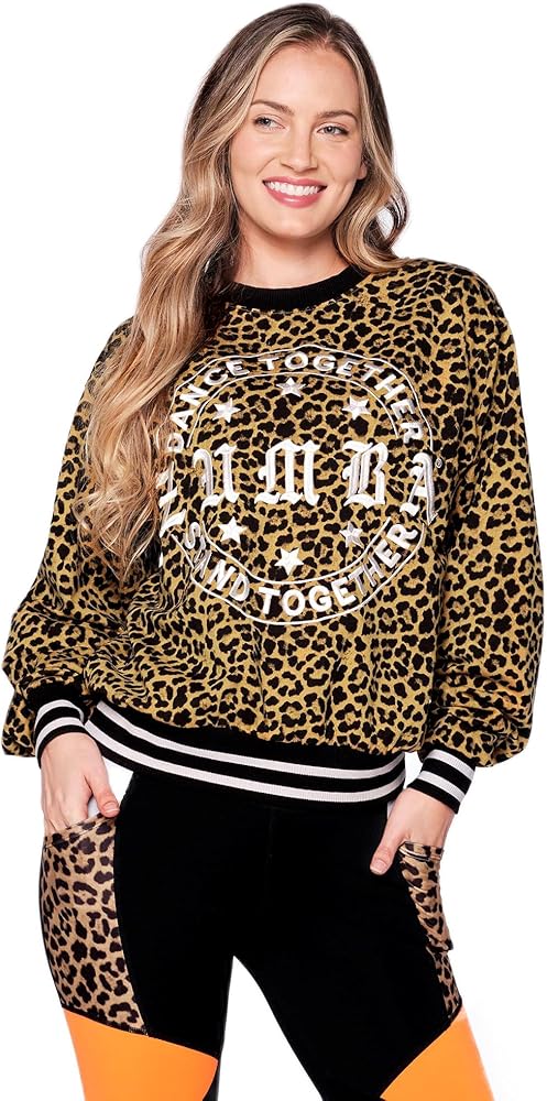 Amazon.co.jp: [ZUMBA WEAR] [ズンバウエア] ヒョウ柄 スエットシャツ