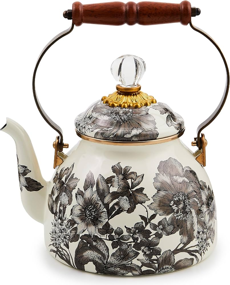 Amazon.com: MACKENZIE-CHILDS 2-Quart Enamel Tea Kettle, Cute Tea