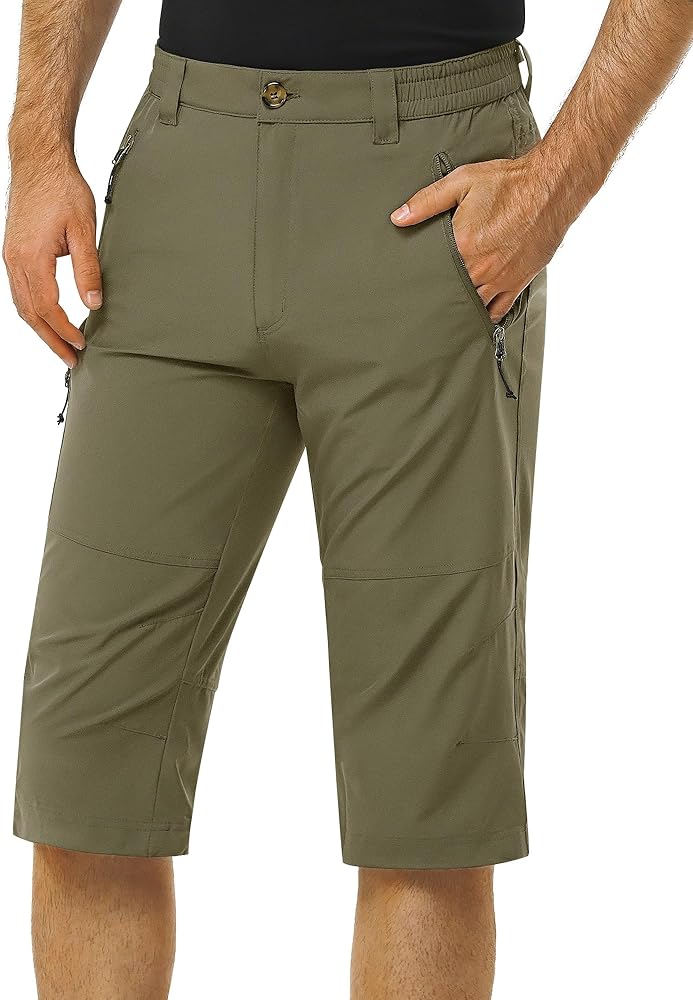 33,000ft Men's Hiking Golf Capri Pants 3/4 Cargo Quick Dry