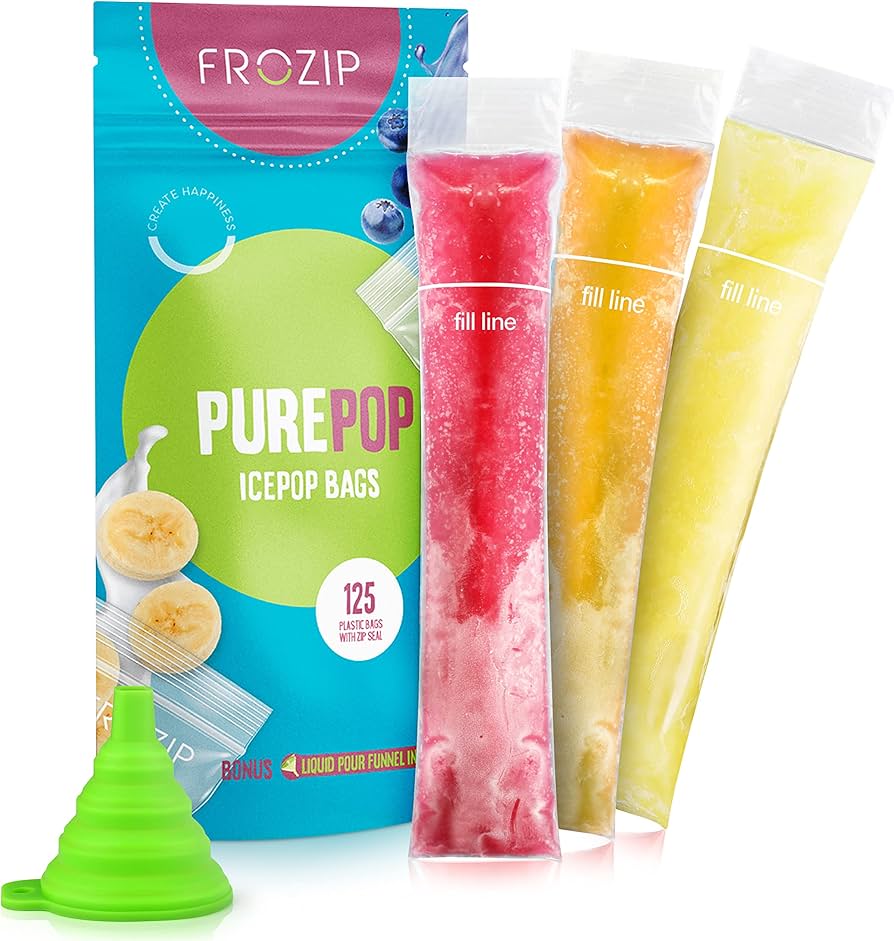 Amazon.com: Frozip 125 Disposable Ice Popsicle Mold Bags| BPA Free
