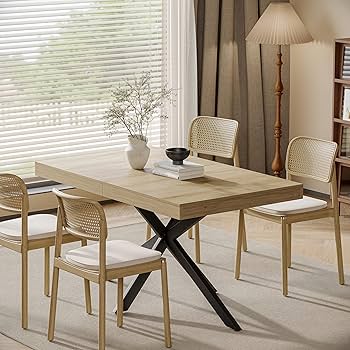 Amazon.com - Extendable Dining Room Table for 4 6 8, 55