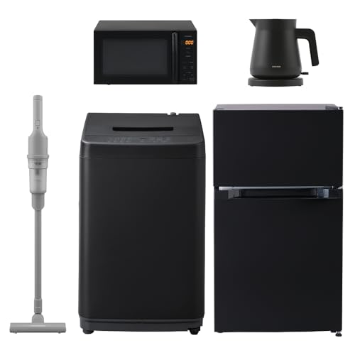 生活家電 黒色 3点セット 冷蔵庫 洗濯機 電子レンジ 高年式 I012 生活
