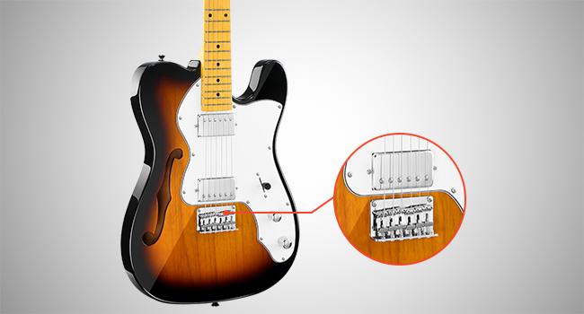 Amazon.com: Donner 39 Inch Jazz Electric Guitar TL Thinline F Hole