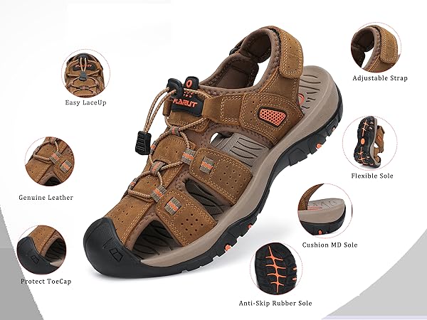 Amazon.com | FLARUT Men's Sport Sandals Outdoor Hiking Sandals