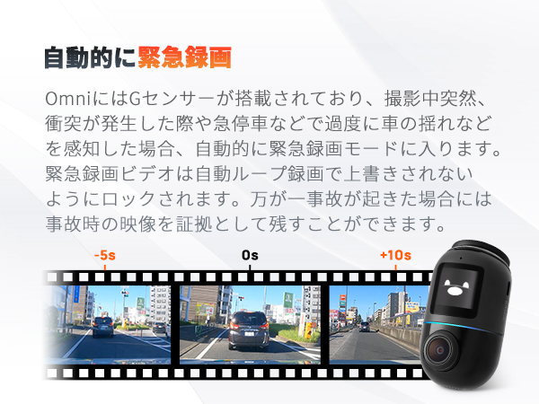 Amazon.co.jp: 70mai Dash Cam Omni 前後左右360度撮影対応ドライブ
