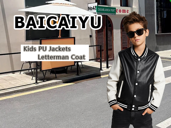 Amazon.com: BAICAIYU Kids Baseball Leather Jackets Boys and Girl