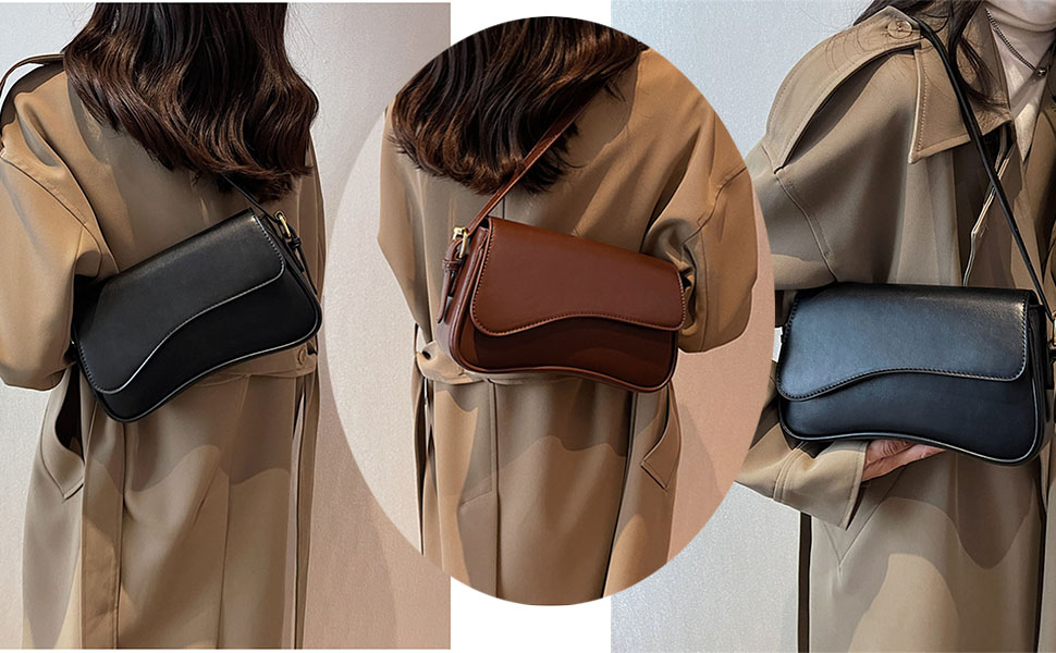 Amazon.com: Shoulder Bag for Women Y2K Trendy Purse Vegan Leather