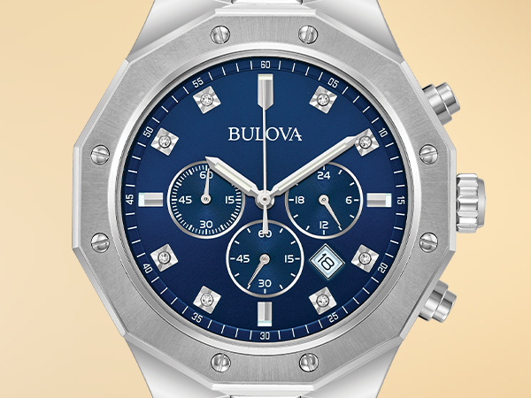 Amazon.com: Bulova Men's Classic Diamond 6-Hand Chronograph Quartz