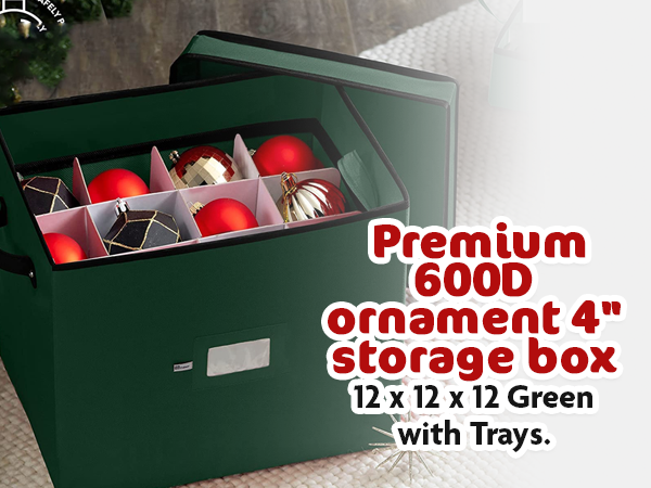 Amazon.com: ZOBER Christmas Ornament Storage Box - Stores 36 4