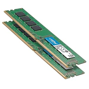 Crucial 32GB Kit (16GBx2), 288-pin DIMM, DDR4 PC4-19200, at Amazon.com