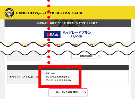阪神タイガース ファンクラブ応援デーピンズ プレミアムプラス会員特典