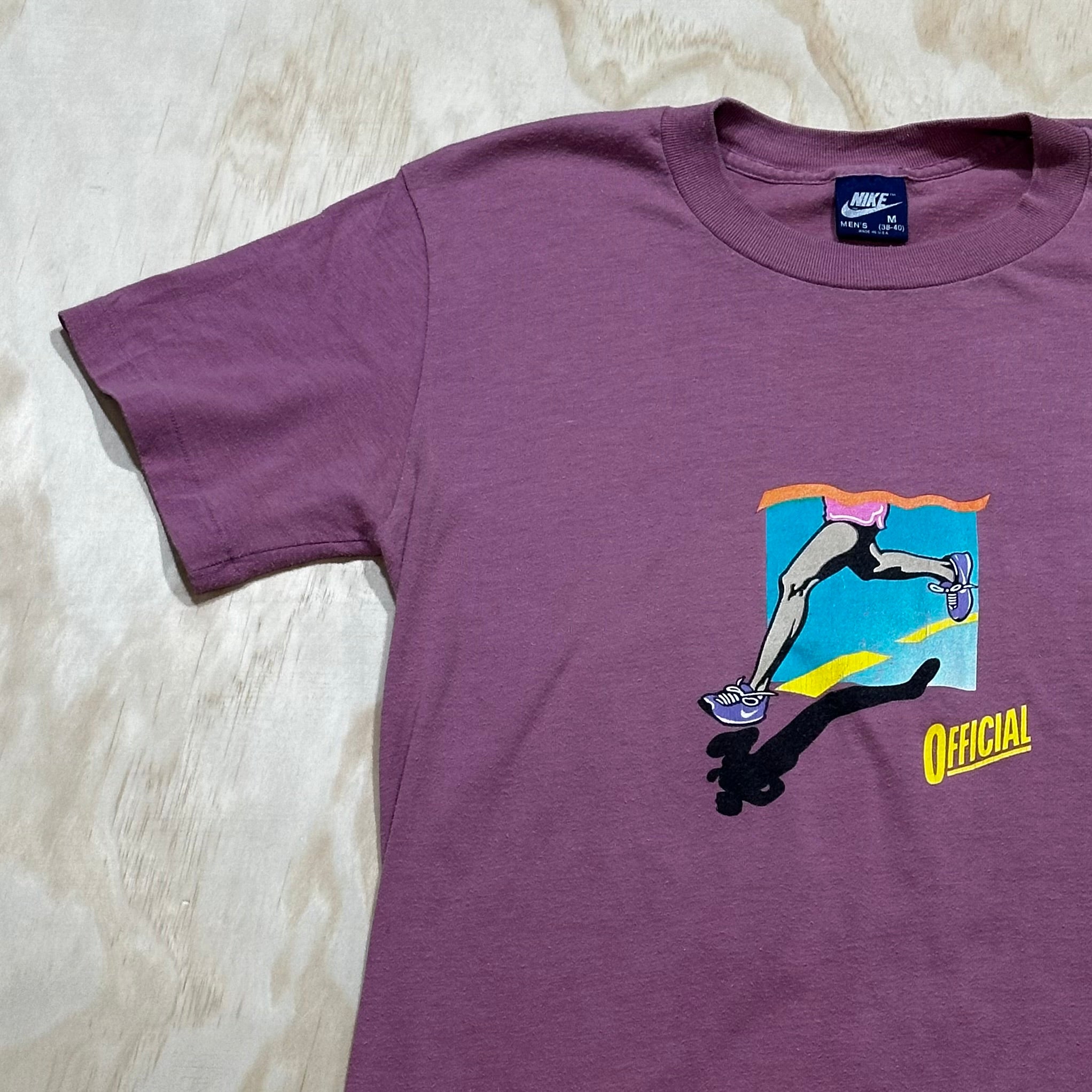 Vintage 80s Nike Cascade Run Off T-Shirt Blue Tag 1980s Sportswear