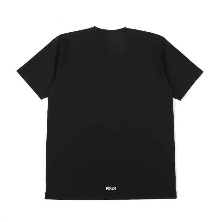 FIXERワンポイントロゴ プリントクルーネックTシャツ ブラック