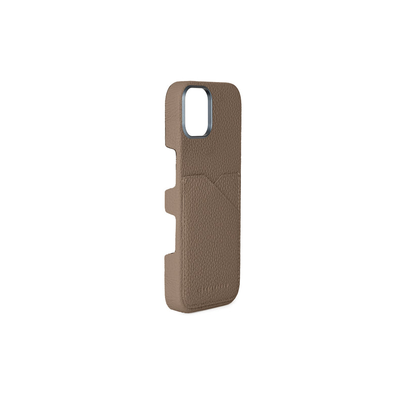 バックカバーケース(iPhone 16) シュリンクレザー エトープ – MINIMAL