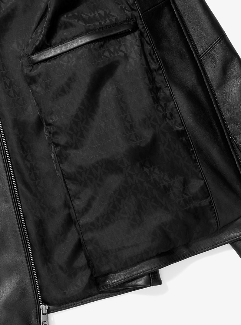 Leather Racer Jacket in BLACK - Sale | Michael Kors [US]
