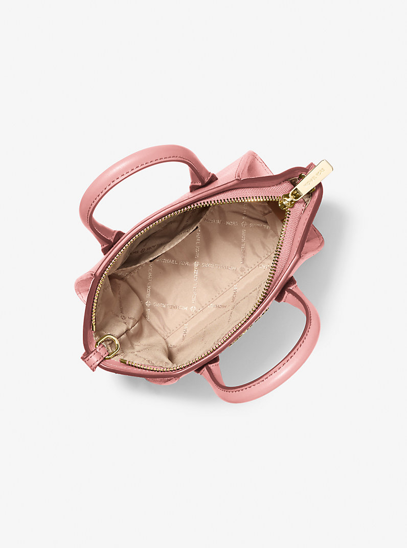 Avril Extra-Small Leather and Suede Satchel in POWDER BLUSH - Sale