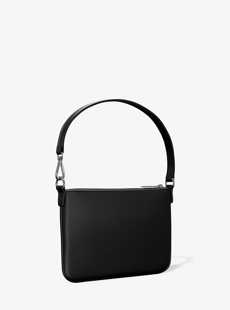 Jet Set Small Pebbled Leather Convertible Wristlet in BLACK - Sale