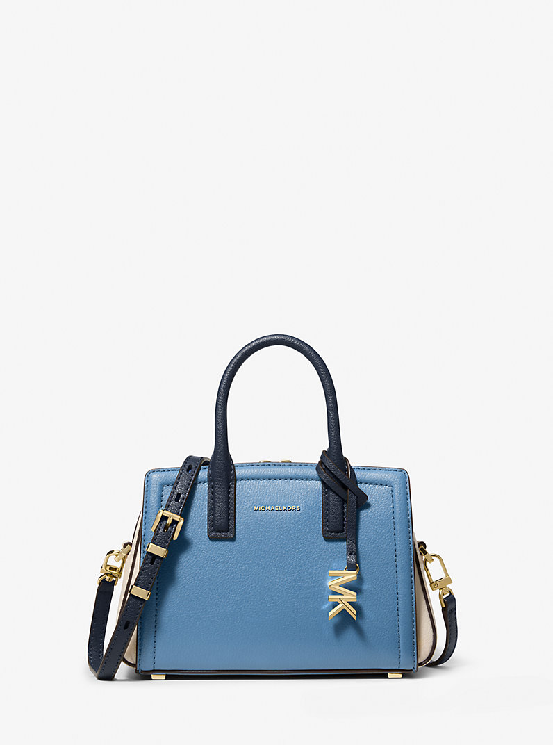 Laila Extra-Small Color-Block Pebbled Leather Crossbody Bag in