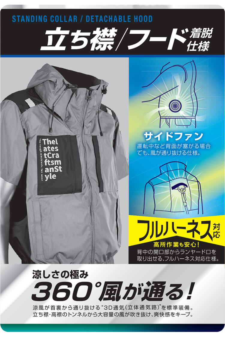 空調風神服 The tough チタン半袖ジャケット(ファンなし) 7745 作業着